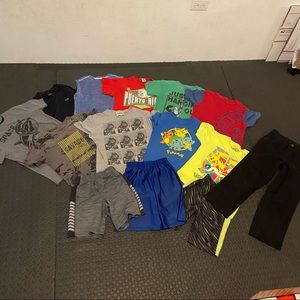 Boys cloths Bundle. Small/Medium. 10 shirts 3 shorts & pants. Good cond. Pokémon